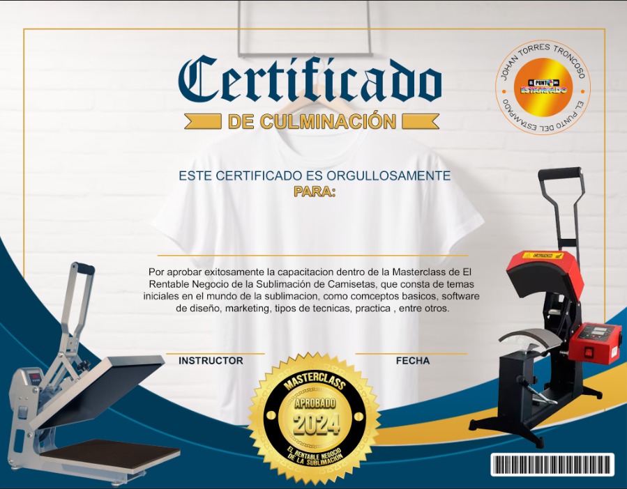 Certificado de finalización del curso